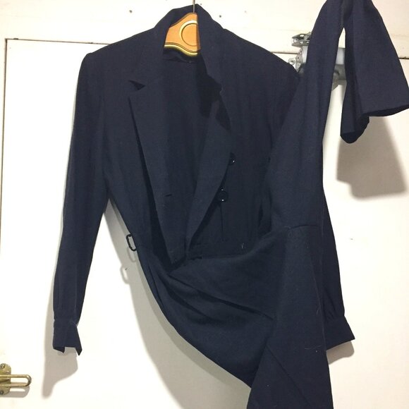 VINTAGE MARY ANN RESTIVO WOOL DOUBLE BREAST JUMPSUITS SIZE 6 - Picture 5 of 11